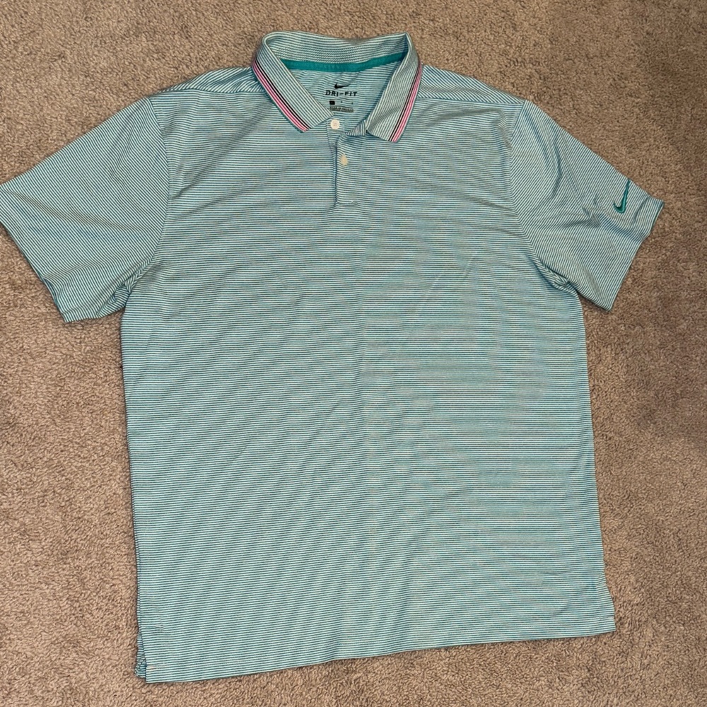 Nike Men's Large Teal Polo Shirt